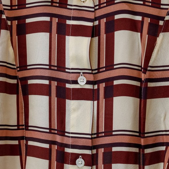 Marni Cream Plaid Silk Blouse - Picture 9 of 13